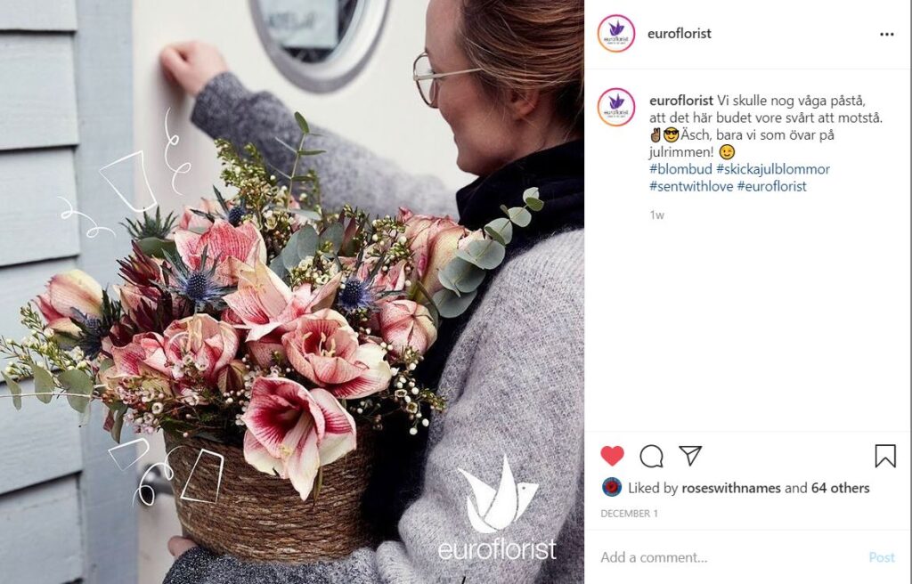 Instagraminlägg Euroflorist