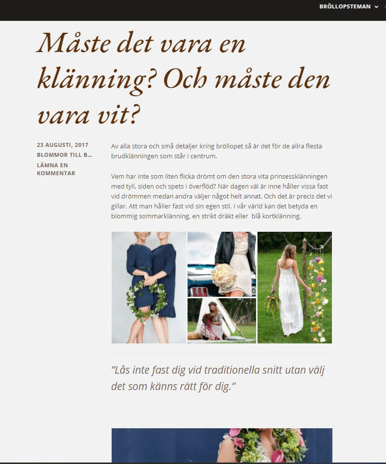 Blogginlägg Blommor till bröllop